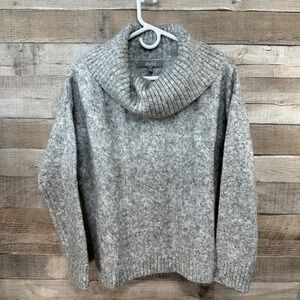 Marled Reunited‎ Clothing Gray Cable Knit Cowl Neck Sweater Women's Size M